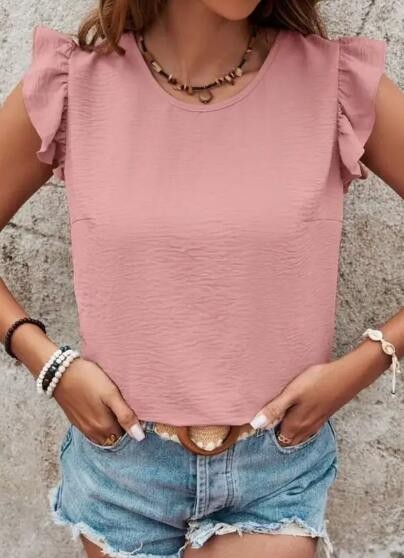 Miss Sparkling Tie Back Ruffle Blouse