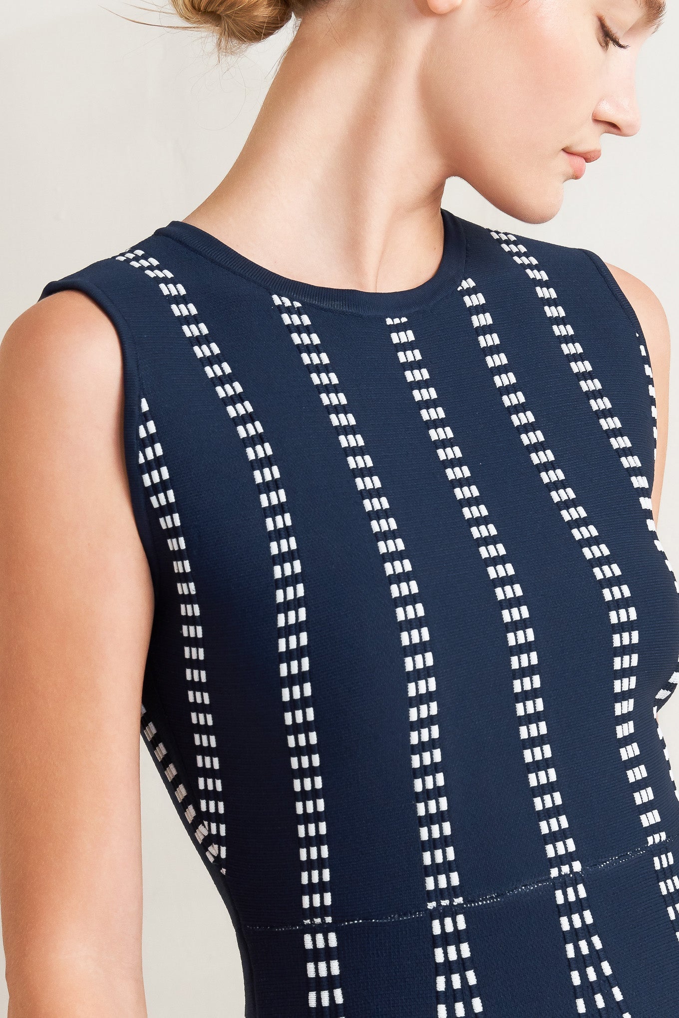 PERFECTLY POISED JACQUARD SWEATER MIDI DRESS