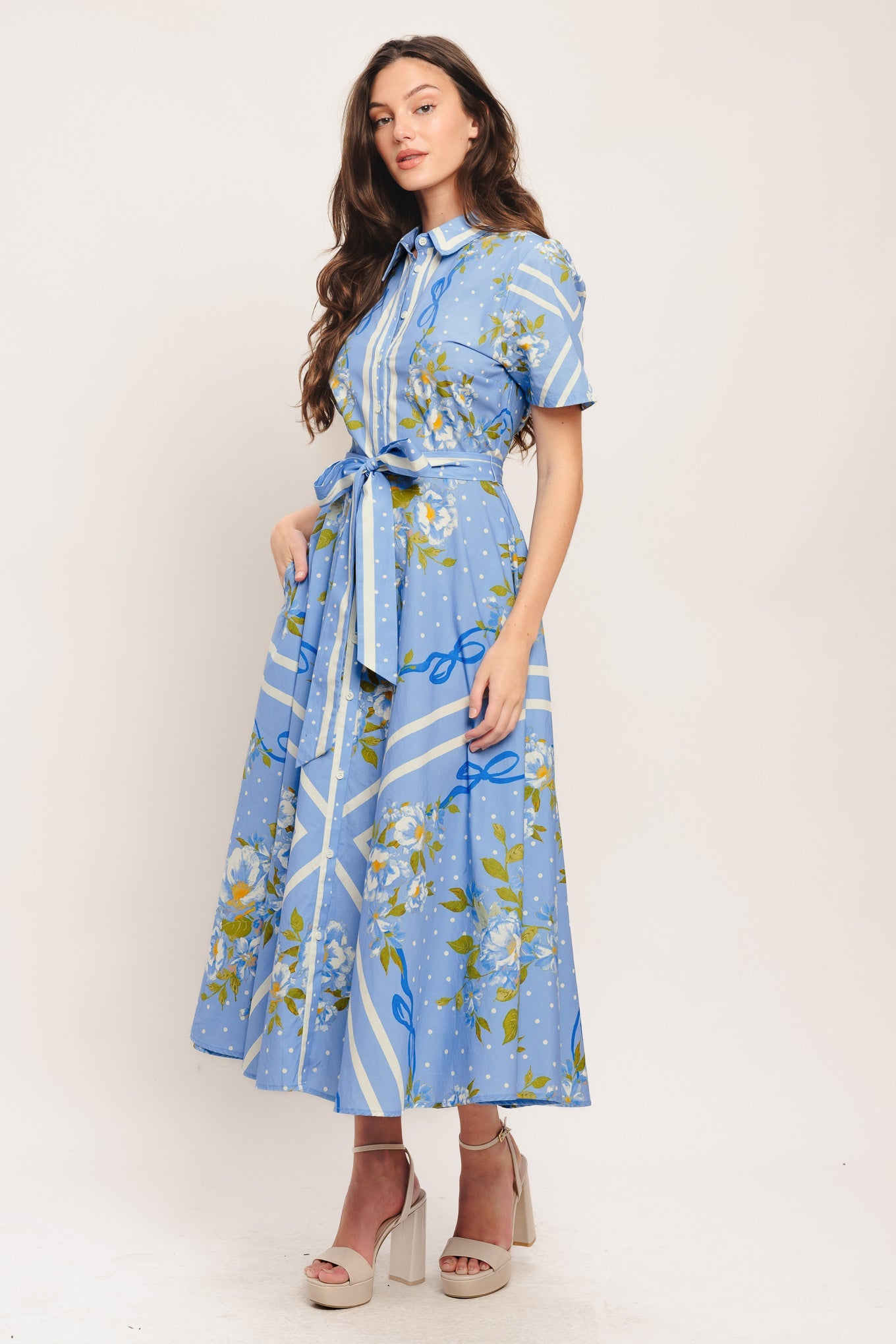 SWEET SOPHISTICATE WOVEN MIDI DRESS