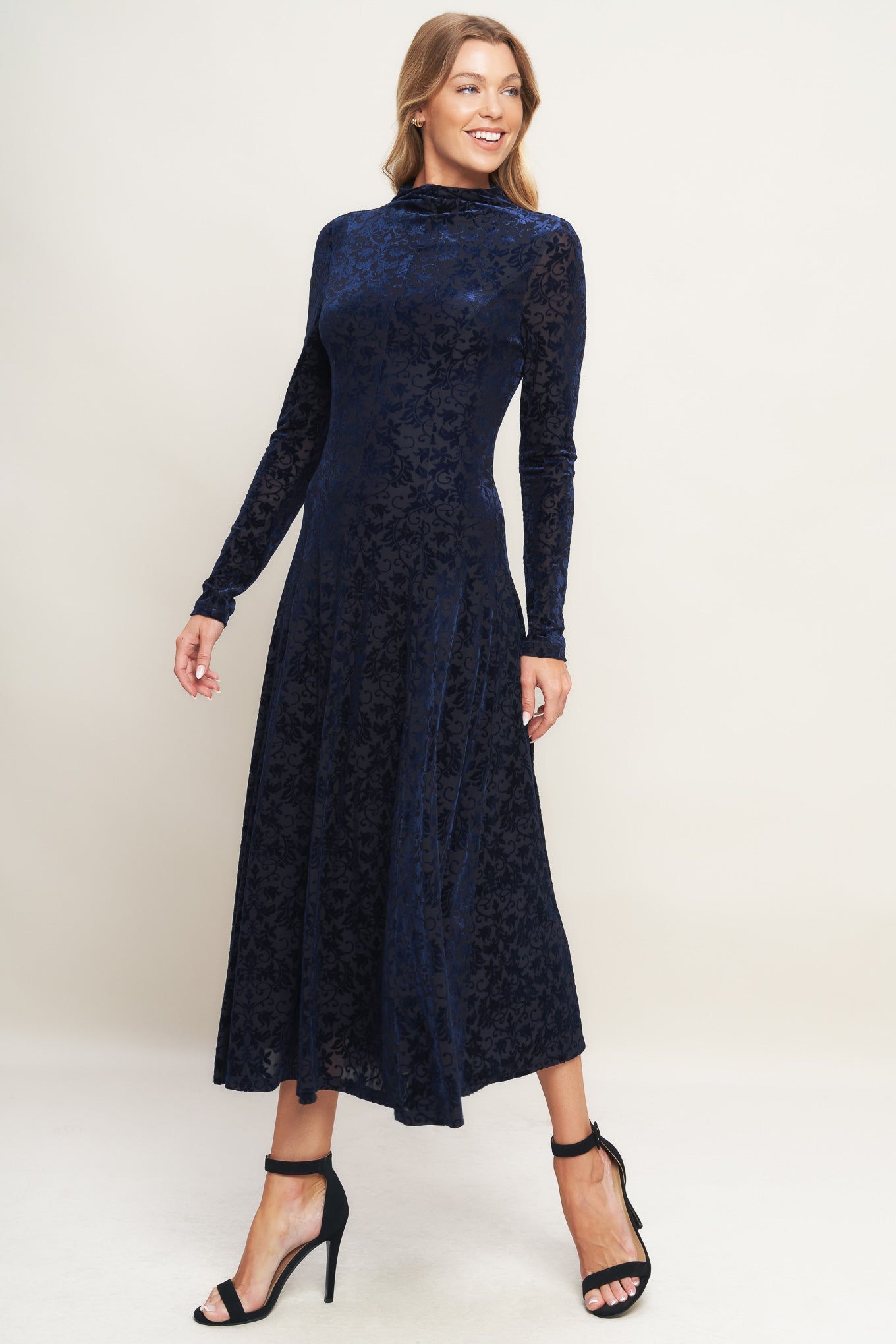 VELVET GALAXY CHARM MIDI DRESS