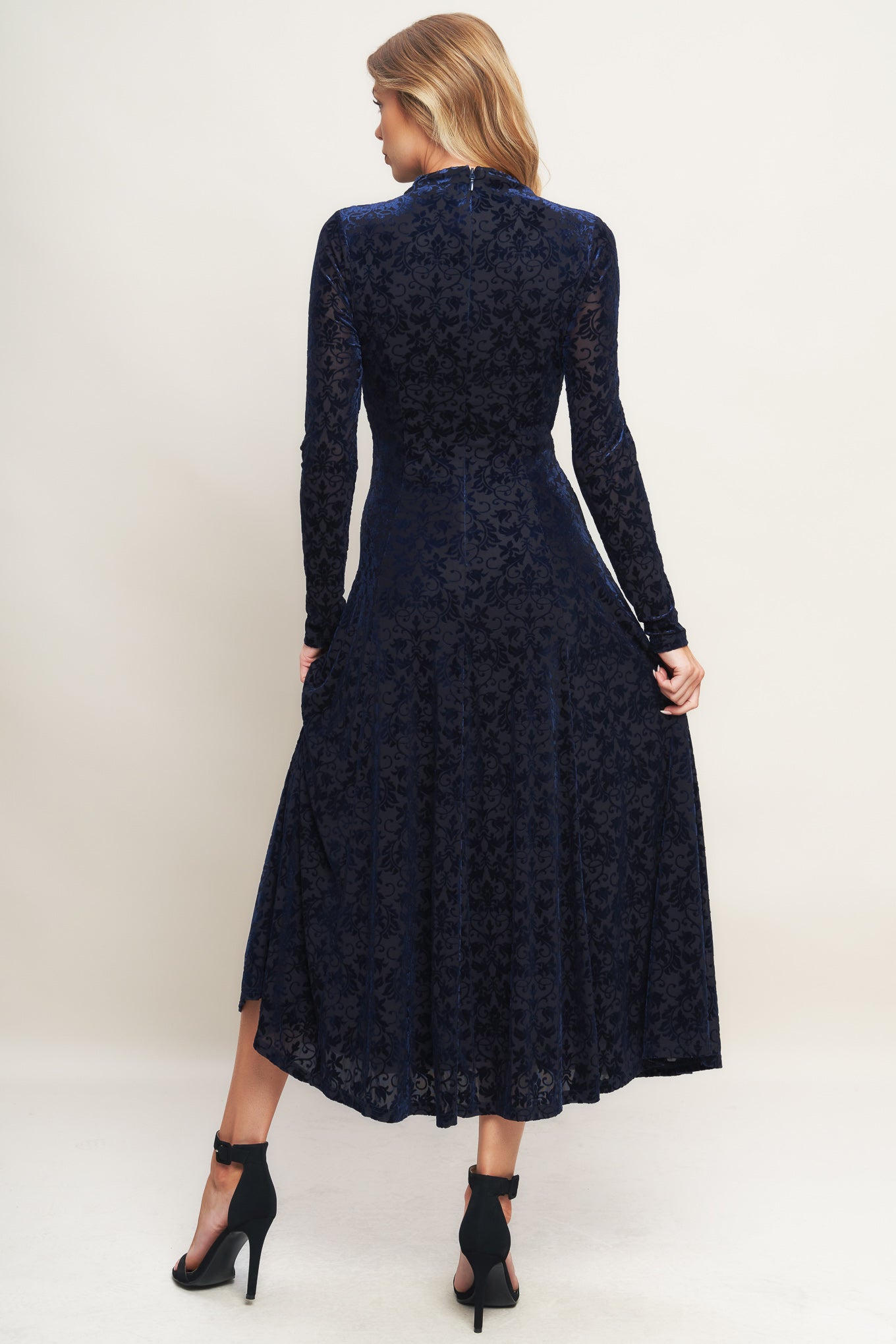 VELVET GALAXY CHARM MIDI DRESS