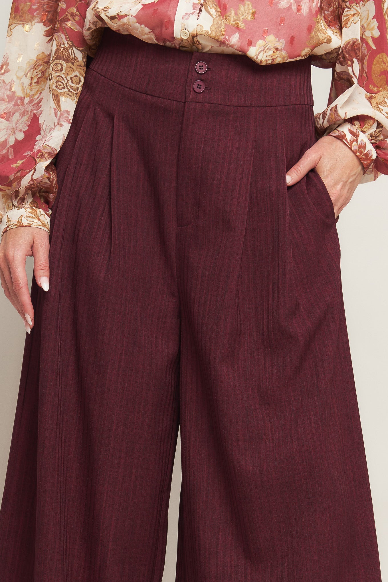 SWEET REMINISCENCE WOVEN WIDE LEG PANTS